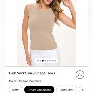 Tan Sleeveless Slim and Shape tank. One size 12-20.